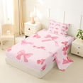 thumbnail image 2 of Erosebridal Cute Clover Bow Twin Sheet Sets 3pcs for Girls,Kids Teens Dreamy Flowers Bowtie Bedding,Super Cozy Room Decor, 2 of 5