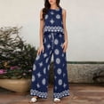 thumbnail image 2 of Enjoytime Vacation Outfits for Women Printed Travel Casual 2 Piece Sets Crew Neck Sleeveless Tops Wide Leg Pants Matching Set, 2 of 6
