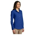 thumbnail image 4 of Port & Company Womens Carefree Poplin Long Sleeve Shirt True Royal 2X-Large, 4 of 4