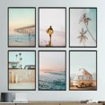 thumbnail image 4 of Pósteres e impresiones de tablas de surf de verano de California, playa, atardecer, costa, lienzo, arte de pared, decoración para sala de estar, 4 of 5