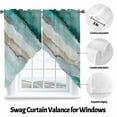 thumbnail image 3 of Abstract Marble Swag Curtain Valance for Windows, Texture Cyan Brown Gradient Waves Window Treatments Short Swag Topper for Kitchen Windows Bathroom Bedroom, 36"x63", 3 of 8