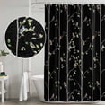 thumbnail image 4 of Sparrow Shower Curtain Set - Extra Long 72" x 96" Washable Bathtub Curtain with 12 Hooks, Spring Birds on The Branches Vintage Country Black Waterproof Fabric Shower Curtains for Bathroom Décor, 4 of 6
