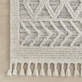 thumbnail image 2 of Ansley Moroccan Lattice Tassel Area Rug, 6'7" x 9', Light Grey, 2 of 9