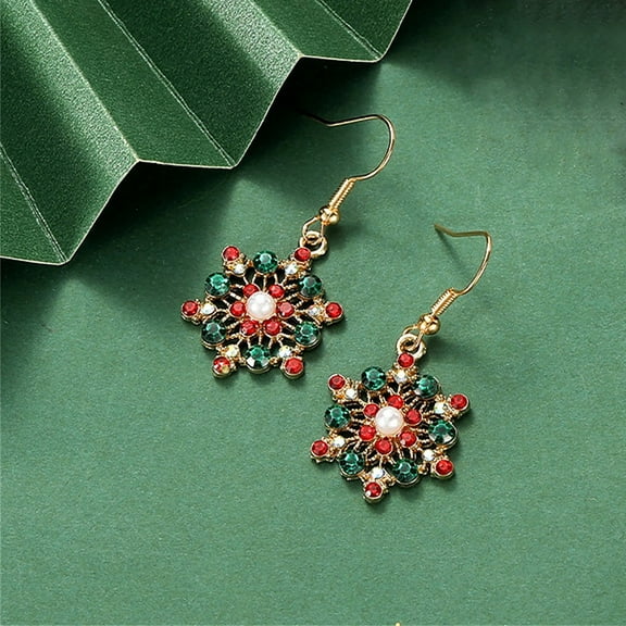 Snowflake Earring for Women Shine In Winte Snowflakes Pierced Hook Dangle Earrings Christmas Jewelry