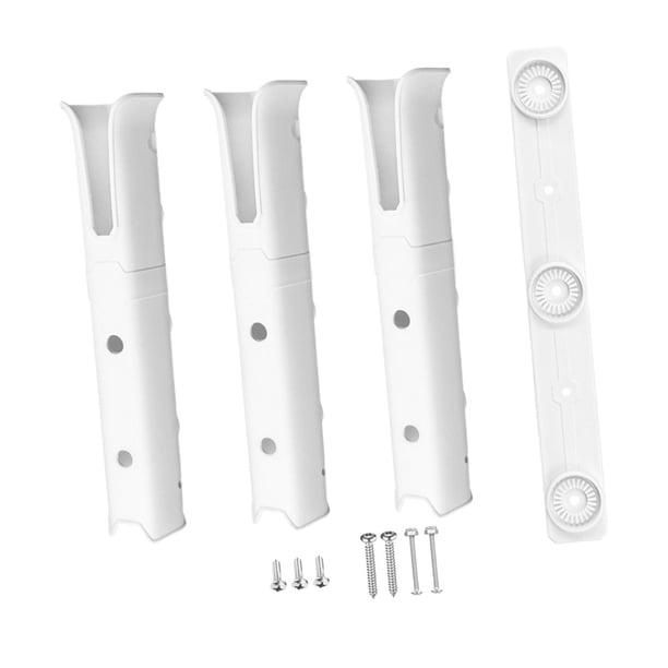 Soporte para caña de pescar de 3 tubos para kayak, barco de pesca blanco