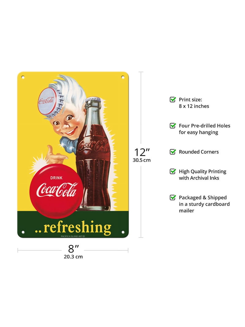 Drink Coca Cola - Refreshing - Vintage Advertising Poster c.1950s