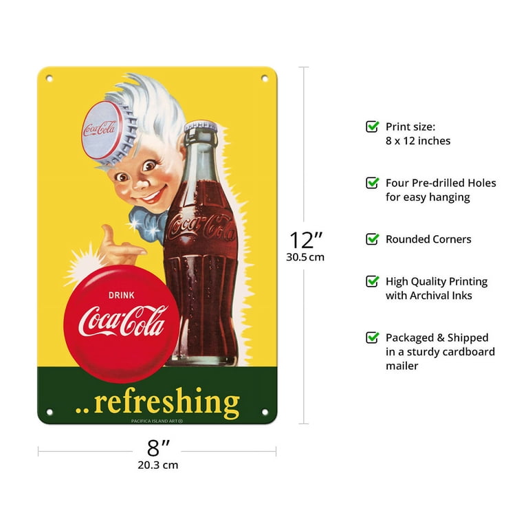 Drink Coca Cola - Refreshing - Vintage Advertising Poster c.1950s