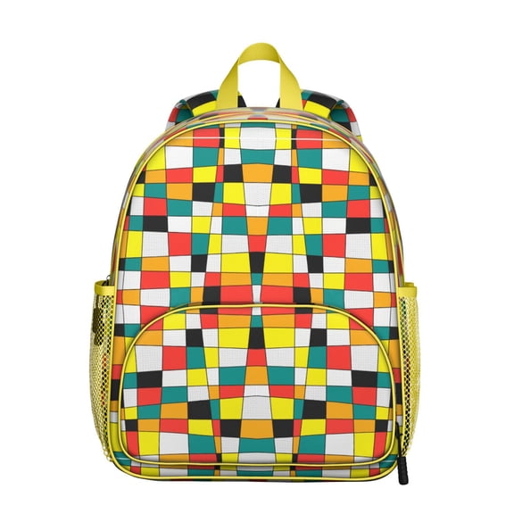 Checkered Backpack Backpack for School,Cute School Bag,Schoolbag with Adjustable Shoulder Straps & Padded Back,13.8"x11.4"x6"