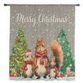 thumbnail image 2 of Winter Squirrel, Semi Sheer Curtains Drapes for Living Room, Bedroom, French Doors Window 54 Inches Long, Christmas Winter Snowflake Grey Rod Pocket Chiffon Curtain Drapery Voile Draperies Panel, 2 of 6