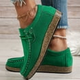 thumbnail image 5 of Walking Shoes Women, Lace Up Loafers Women Comfortable Round Toe Slip On Flats Work Walking Shoes With Arch Support Stylish Oxford Shoes Lightweight Non-Slip Casual Shoes Fashion Sneakers, Green 7, 5 of 6