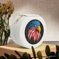 thumbnail image 6 of Naloa Eagle Head With American Flag Round Jewelry Box, Travel Jewelry Organizer, 3.9 x 3.9 x 2in Jewelry Storage Box for Women-White, 6 of 7