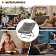 thumbnail image 5 of Gaildon Moon Saucer Chair Soft Faux Fur Folding Accent Chair, Square Lounge Lazy Chair Moon Chair with Metal Frame, Grey, 5 of 7