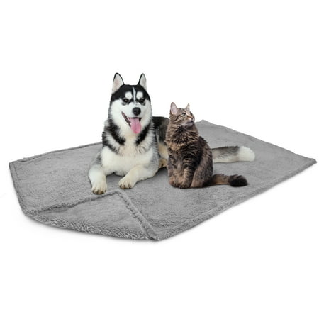 UPC: 0840168302239 | PetAmi Fluffy Waterproof Dog Blanket For Medium Large Dogs  Soft Warm Pet Sherpa Throw Pee Proof Couch Cover  Reversible Cat Bed Blanket Sofa Protector  Plush Washable Pad (Light Grey  40×60)