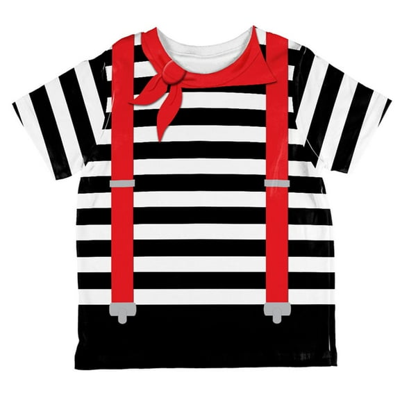 Halloween French Mime Costume All Over Toddler T Shirt Multi 6T
