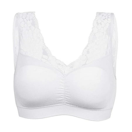 

EUHDSSDE Follure Women s Seamless Lace Bra Top With Front Lace Cover Sports Bra
