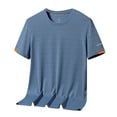 thumbnail image 1 of BOBOGOJP Mens Undershirts Athletic Cut Short Sleeve Polyester Basic Tee (Blue,XXL), 1 of 4