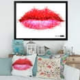 thumbnail image 3 of Designart 'Abstract Red Woman Lips in Pixels' Modern Framed Art Print, 3 of 4