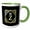 Green/White, variant on 3drose, Letter Z- Image of Monogram with Crown and Blue Star- Not Metal Foil, 11oz Two-tone Red Mug