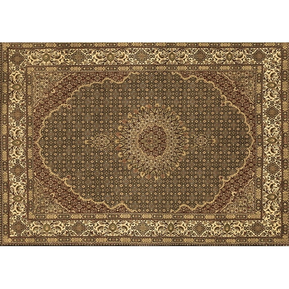 Ahgly Company Indoor Rectangle Medallion Brown Traditional Area Rugs, 6' x 9'