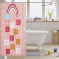 thumbnail image 3 of Manfei Hopscotch Number Shower Curtain 72Wx72L, Rainbow Cloud Bathroom Curtain, Pink, 3 of 5