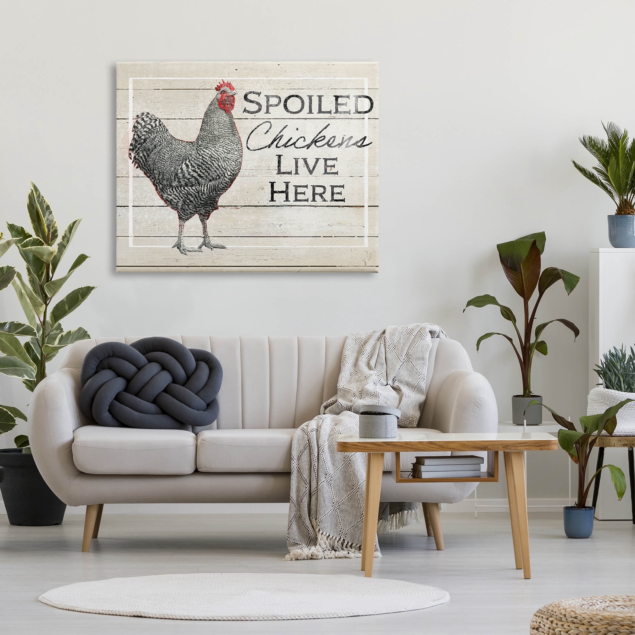 Stupell Industries Spoiled Chickens Live Here Phrase Graphic Art Gallery Wrapped Canvas Print Wall Art, Design by The Saturday Evening Post