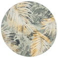 thumbnail image 2 of SAFAVIEH Barbados Cionadogh Botanical Indoor/Outdoor Area Rug, Green/Black Gold, 6'6" x 6'6" Round, 2 of 3