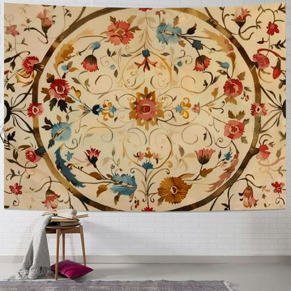 Shiartex Wall Tapestry Bohemian - Floral Vine Wall Hanging Celestial Sun Moon and Star Tapestries Hippie Home Decor Boho Tapestry for Bedroom Aesthetic Painting