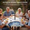thumbnail image 3 of Round Outdoor Tablecloth with Umbrella Hole and Zipper, Navy Blue Coastal Tablecloth with Elastic Waterproof, Shell Starfish Coral Nautical Wooden Ocean Patio Table Covers for 31" - 35" Pool Tables, 3 of 9