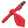 thumbnail image 2 of Collar de perro con lunares, corbata roja, lazo, algodón, accesorios ajustables para mascotas con campana, 2 of 8
