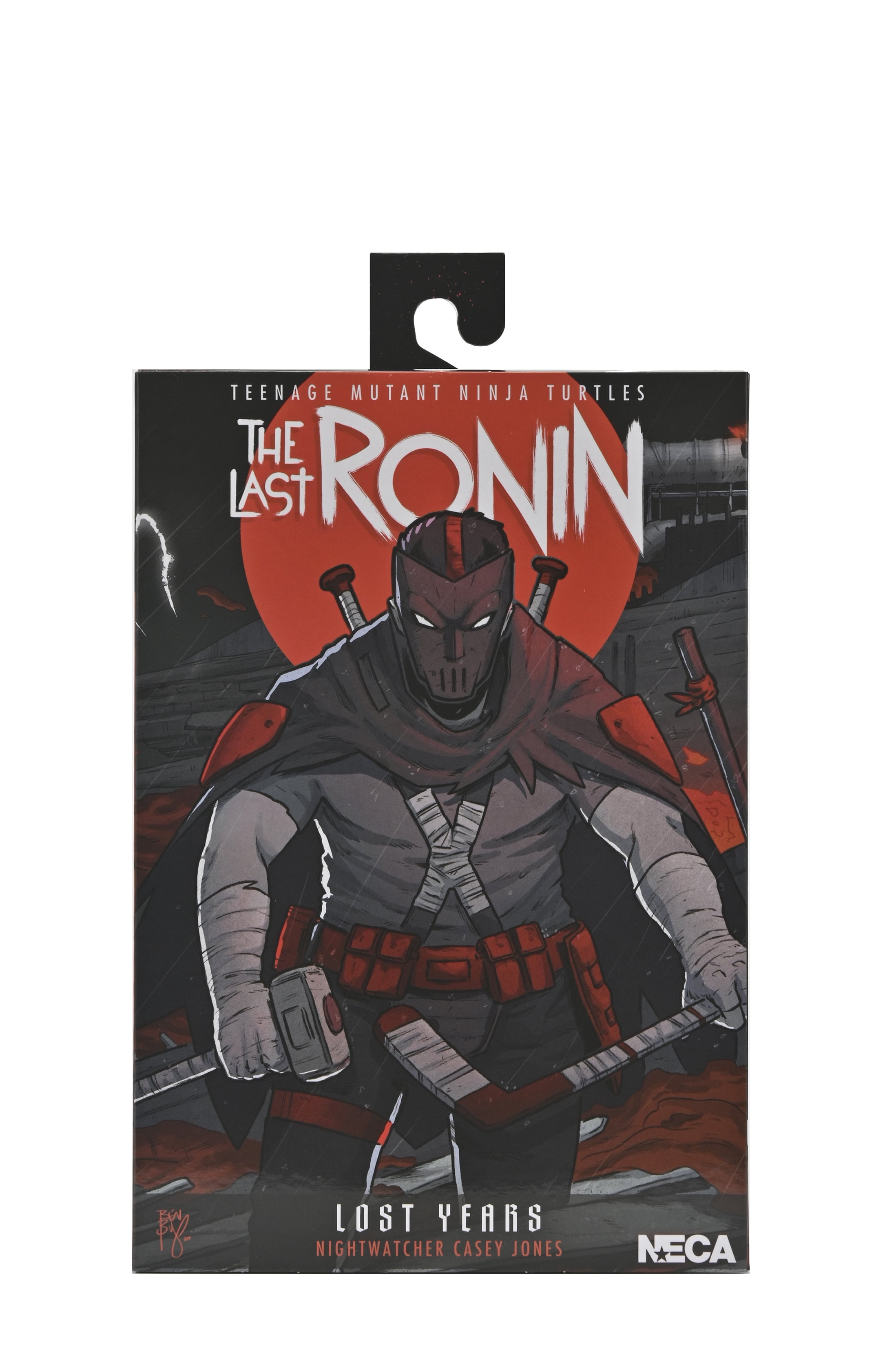 NECA Teenage Mutant Ninja Turtles: "The Last Ronin" The Lost Years Night Watcher Casey Action Figure with Removable Hood and Sledgehammer (7")