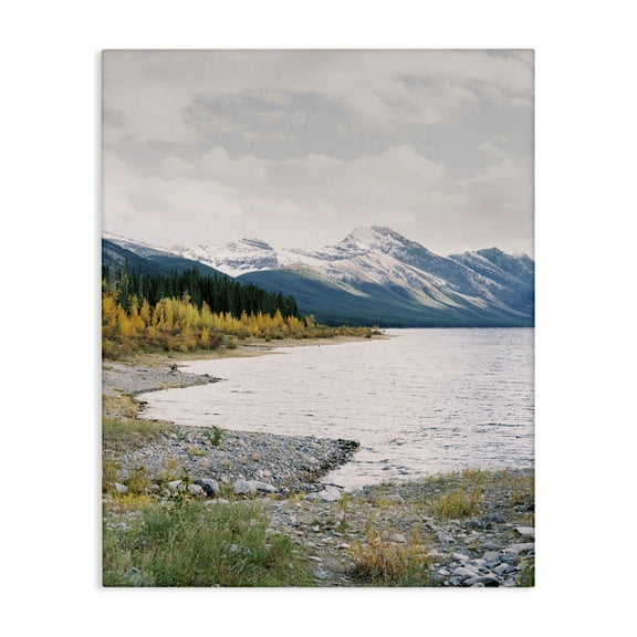 Stupell Industries Mountain Region Shore Landscape Photography Gallery Wrapped Canvas Art Print Wall Art, 16 x 20