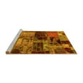 thumbnail image 2 of Ahgly Company Machine Washable Indoor Rectangle Patchwork Yellow Transitional Area Rugs, 5' x 7', 2 of 4