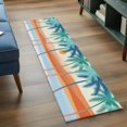 thumbnail image 3 of Runner Rug 2'x6', Boho Summer Beach Washable Non-Slip Hallway Runner Rugs, Abstract Tropical Palm Trees Watercolor Bedside Rugs Floor Mats Carpet Runners for Kitchen Bathroom Laundry Room, 3 of 8