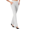 thumbnail image 3 of Eryao Women's High Waist Bootcut Yoga Pants Tummy Control Workout Leggings with Pockets Flared Leg Comfy Soft Lounge Trousers White M, 3 of 7