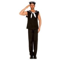 Music Legs Men's Adult Men's Sailor Black White Costume 76637-BLACK/WHITE-M