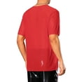 thumbnail image 3 of INSPIRE CHIC Sheer Mesh T-Shirt for Men's Short Sleeve Tee Top Crew Neck Party See Through t Shirts XL Red, 3 of 4