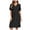 Black, variant on Elara Women’s Modal Cotton Short Sleeve Nightgown V-Neck Pleated Loose Fit Maxi Sleep Dress, Plus Size Casual Summer House Dress Light Blue L