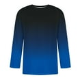 thumbnail image 5 of VSSSJ Men's 3/4 Sleeve Shirt Casual Fashion Gradient Color Three Quarter Sleeve T Shirts Comfortable Crewneck Relaxed Fit Tee Tops Blue XXXXL, 5 of 5