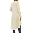 thumbnail image 4 of Usmixi 2023 Winter Womens Trench Coat Sweater Cardigan for Women Casual Solid Open Front Button Loose Knit Sweater Coat Fall Lightweight Loose Long Sleeve Pocket Long Outwear Up to 65% off, 4 of 5