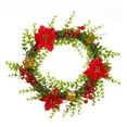 thumbnail image 2 of Flameless LED Christmas Wreath with Simulated Candles - Rattan & Plastic Holiday Decor for Doorway, Fireplace, Table - Warm White Lights Indoor Outdoor Use, 2 of 6