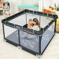INFANS Baby Playpen, 50’’x50’’ Foldable Large Baby Playard for Toddlers
