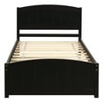thumbnail image 4 of Wood Platform Bed with Headboard, Twin Size Bed with Trundle, Espresso, 4 of 7