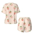 thumbnail image 5 of Qekee Strawberries Women's Pajama Set Short Sleeve Sleepwear Summer Home Wear with Pockets Soft Short Sleeve Shirt - Strawberries, 5 of 9