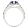 thumbnail image 4 of Halo Engagement Ring for Women - 2.03ct Simulated Blue Sapphire in 14K White Gold Promise Ring, 4 of 6