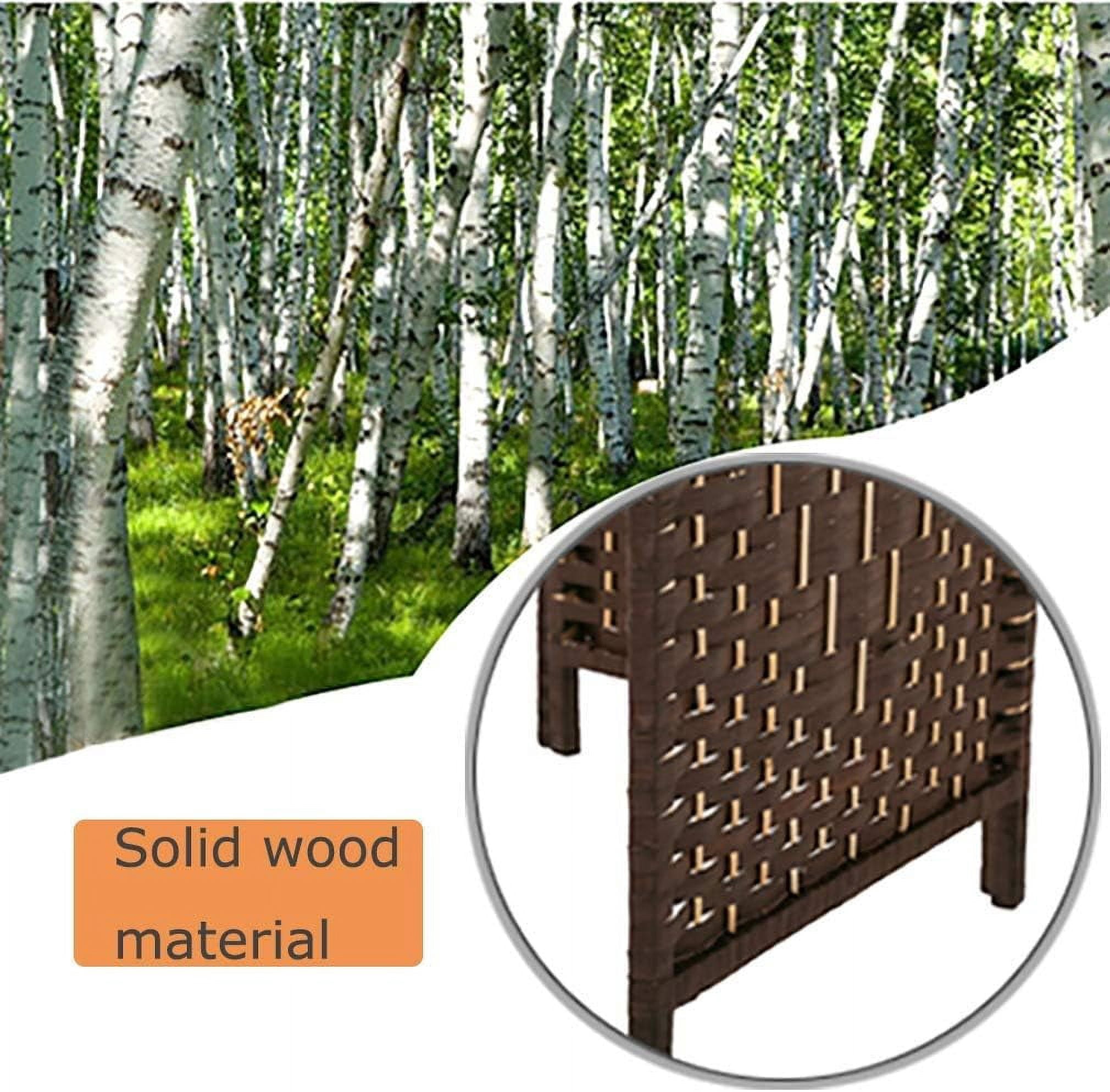 XF XINFENG 6 ft Wood 4-Panel Room Divider and Folding Privacy Screen with 2 Tier Display Shelves, Decorative Screen Freestanding Office Temporary Wall Divider Diamond Room Partition, Brown