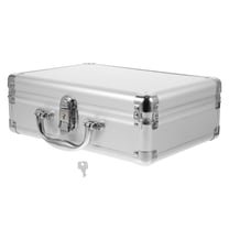 LOLIPPYY Hard Storage Case Aluminum Carry Case for Makeup Tools Protection Silver 1Pcs