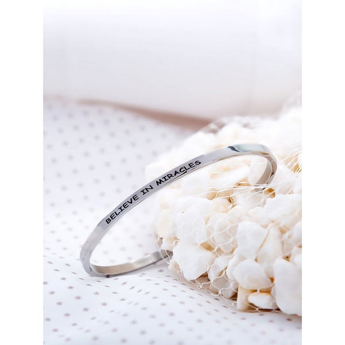 Stainless Steel 8-inch Saying Bracelet