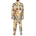 thumbnail image 5 of Kll 70s Hippie Style Sleepwear Mens Flannel Pajamas,Long Cotton Pj Set, 5 of 9