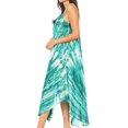 thumbnail image 4 of Sakkas Liz Women's Maxi Loose Sleeveless Summer Casual Tank Dress Cover-up Caftan - 19290-Green - One Size Regular, 4 of 5