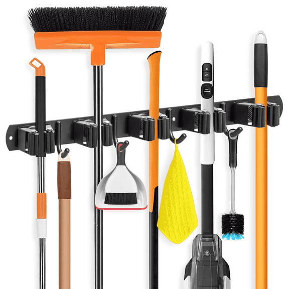 Beolee.Dan Steel Tool Holder with 4 Holders and 5 Hooks Self-Adhesive Adjustable 1-Pack